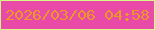 文字の大きさ：3、枠の色：d6f985、背景の色：e949a7、文字の色：ec9824 無料ブログパーツのブログ時計