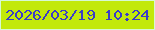 文字の大きさ：3、枠の色：d6f9d3、背景の色：c2e90a、文字の色：3a3cc8 無料ブログパーツのブログ時計