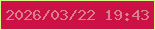 文字の大きさ：4、枠の色：d6fa8a、背景の色：cc1147、文字の色：d9808a 無料ブログパーツのブログ時計