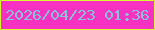 文字の大きさ：3、枠の色：d6fb31、背景の色：f732c2、文字の色：8bc2d8 無料ブログパーツのブログ時計