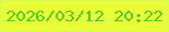 文字の大きさ：4、枠の色：d6fb56、背景の色：eafe37、文字の色：53cc28 無料ブログパーツのブログ時計
