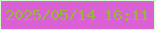 文字の大きさ：1、枠の色：d6fbd1、背景の色：da61d4、文字の色：96b833 無料ブログパーツのブログ時計