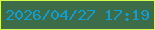 文字の大きさ：1、枠の色：d6fc52、背景の色：3c6c48、文字の色：0e9dd6 無料ブログパーツのブログ時計