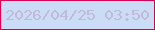 文字の大きさ：4、枠の色：d70053、背景の色：cbdcf6、文字の色：c2b9d9 無料ブログパーツのブログ時計