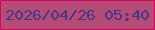 文字の大きさ：5、枠の色：d70068、背景の色：b44c76、文字の色：433589 無料ブログパーツのブログ時計
