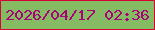 文字の大きさ：4、枠の色：d70236、背景の色：85bb63、文字の色：a90279 無料ブログパーツのブログ時計