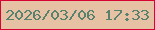 文字の大きさ：4、枠の色：d70333、背景の色：e6c1a3、文字の色：57826e 無料ブログパーツのブログ時計
