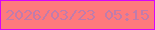 文字の大きさ：1、枠の色：d705f8、背景の色：fe7a7d、文字の色：c07cab 無料ブログパーツのブログ時計