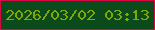 文字の大きさ：4、枠の色：d70943、背景の色：0b4b1b、文字の色：7eaa03 無料ブログパーツのブログ時計