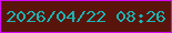 文字の大きさ：2、枠の色：d709ff、背景の色：59150b、文字の色：1bb4b3 無料ブログパーツのブログ時計