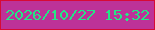 文字の大きさ：2、枠の色：d70a35、背景の色：bd3298、文字の色：25e686 無料ブログパーツのブログ時計