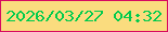 文字の大きさ：2、枠の色：d70a60、背景の色：fadc7e、文字の色：01cb4d 無料ブログパーツのブログ時計