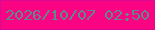 文字の大きさ：2、枠の色：d70a90、背景の色：fa0484、文字の色：5a8c8a 無料ブログパーツのブログ時計