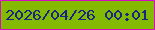 文字の大きさ：2、枠の色：d70ac5、背景の色：84bb02、文字の色：162684 無料ブログパーツのブログ時計