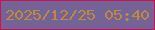 文字の大きさ：4、枠の色：d70d4f、背景の色：726497、文字の色：c4873c 無料ブログパーツのブログ時計