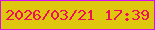 文字の大きさ：3、枠の色：d70df1、背景の色：dec70e、文字の色：ee0e59 無料ブログパーツのブログ時計