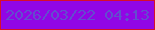 文字の大きさ：4、枠の色：d70e2a、背景の色：9106e5、文字の色：634dce 無料ブログパーツのブログ時計