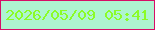 文字の大きさ：5、枠の色：d70e67、背景の色：aef4d0、文字の色：8bfc27 無料ブログパーツのブログ時計