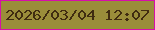 文字の大きさ：3、枠の色：d70eaa、背景の色：9a8d3a、文字の色：402c10 無料ブログパーツのブログ時計