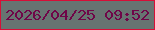 文字の大きさ：2、枠の色：d70f37、背景の色：677471、文字の色：6f0648 無料ブログパーツのブログ時計