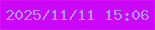 文字の大きさ：5、枠の色：d70ff8、背景の色：ca07f6、文字の色：af96f1 無料ブログパーツのブログ時計