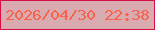文字の大きさ：2、枠の色：d71041、背景の色：d9aaaf、文字の色：fa614a 無料ブログパーツのブログ時計
