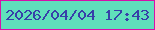 文字の大きさ：1、枠の色：d710aa、背景の色：60dfbb、文字の色：3740a9 無料ブログパーツのブログ時計
