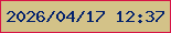 文字の大きさ：1、枠の色：d71346、背景の色：d3c288、文字の色：05236d 無料ブログパーツのブログ時計