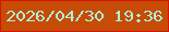 文字の大きさ：5、枠の色：d71408、背景の色：c74c07、文字の色：adf0d6 無料ブログパーツのブログ時計