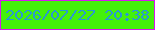 文字の大きさ：2、枠の色：d716f0、背景の色：44f10a、文字の色：2998d2 無料ブログパーツのブログ時計