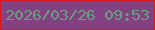 文字の大きさ：4、枠の色：d7171f、背景の色：834182、文字の色：6d9d80 無料ブログパーツのブログ時計