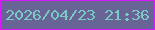 文字の大きさ：1、枠の色：d717fc、背景の色：686596、文字の色：79ccc3 無料ブログパーツのブログ時計