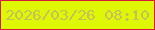 文字の大きさ：5、枠の色：d71940、背景の色：ddf802、文字の色：c7be5d 無料ブログパーツのブログ時計