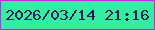 文字の大きさ：5、枠の色：d71bef、背景の色：31efa1、文字の色：181856 無料ブログパーツのブログ時計