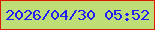 文字の大きさ：4、枠の色：d71c02、背景の色：bfdd76、文字の色：1e1ef5 無料ブログパーツのブログ時計