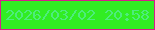 文字の大きさ：5、枠の色：d71d8b、背景の色：31ed23、文字の色：4dec7d 無料ブログパーツのブログ時計