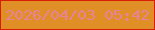文字の大きさ：2、枠の色：d71e02、背景の色：df8f26、文字の色：e6829a 無料ブログパーツのブログ時計