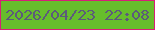 文字の大きさ：5、枠の色：d71e78、背景の色：67bd2c、文字の色：5c5a7b 無料ブログパーツのブログ時計