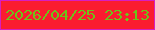 文字の大きさ：1、枠の色：d71ec1、背景の色：fa1c30、文字の色：6dc319 無料ブログパーツのブログ時計