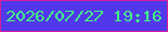 文字の大きさ：1、枠の色：d71f98、背景の色：5238eb、文字の色：42f286 無料ブログパーツのブログ時計