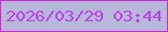 文字の大きさ：4、枠の色：d720d7、背景の色：b6b8d7、文字の色：c03cf1 無料ブログパーツのブログ時計