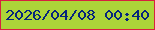 文字の大きさ：2、枠の色：d7213f、背景の色：acd539、文字の色：06257c 無料ブログパーツのブログ時計