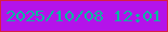 文字の大きさ：5、枠の色：d72142、背景の色：b413ea、文字の色：08b6a1 無料ブログパーツのブログ時計