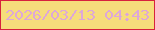 文字の大きさ：2、枠の色：d7223d、背景の色：f6dd7b、文字の色：dda7d8 無料ブログパーツのブログ時計
