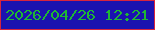 文字の大きさ：4、枠の色：d7243d、背景の色：1b12af、文字の色：1eb733 無料ブログパーツのブログ時計