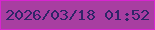 文字の大きさ：4、枠の色：d725d0、背景の色：a83ea1、文字の色：302568 無料ブログパーツのブログ時計