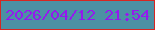 文字の大きさ：1、枠の色：d72722、背景の色：4c91a4、文字の色：9519ee 無料ブログパーツのブログ時計