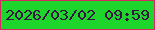 文字の大きさ：3、枠の色：d72961、背景の色：1dd52b、文字の色：361340 無料ブログパーツのブログ時計