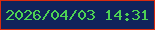 文字の大きさ：3、枠の色：d72b0f、背景の色：10235b、文字の色：4dd254 無料ブログパーツのブログ時計