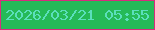 文字の大きさ：3、枠の色：d72c7e、背景の色：25ba58、文字の色：5bdfbc 無料ブログパーツのブログ時計